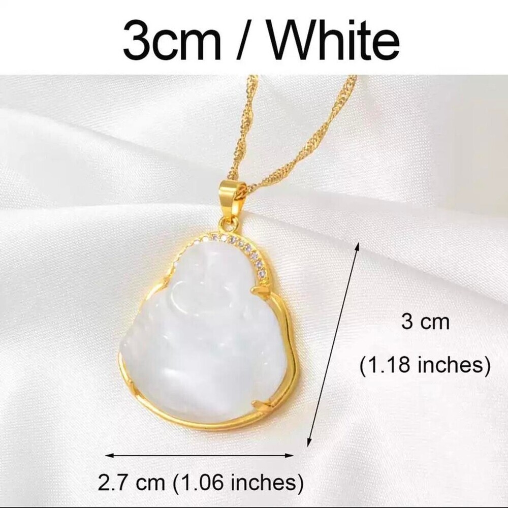 White Buddha Pendant Necklace 18 Inch 46 F 6